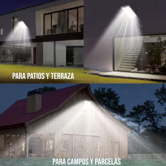 Foco Solar LED Exterior 1200W con Sensor de Movimiento y Control Remoto